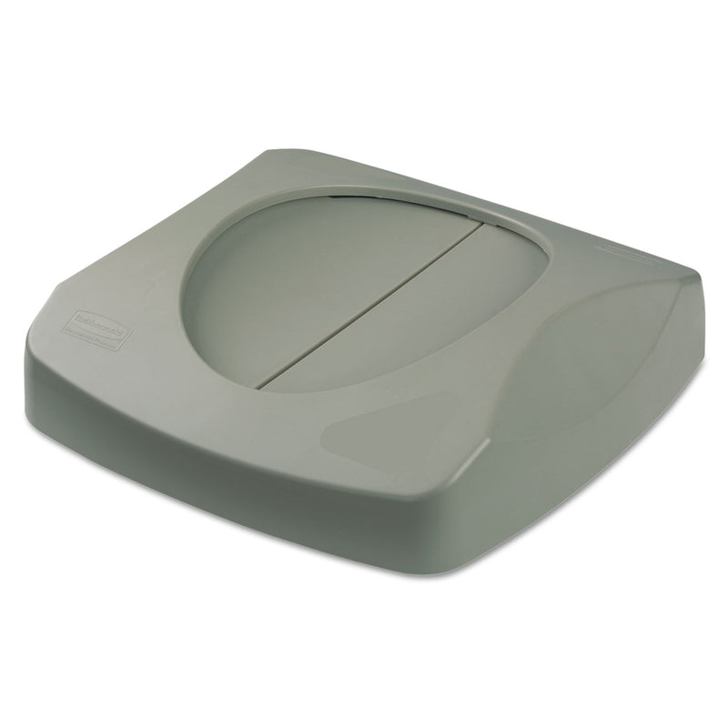 Rubbermaid Untouchable Square Swing Top Lid, 16W X 16D X 4H, Gray - RCP268988GRA