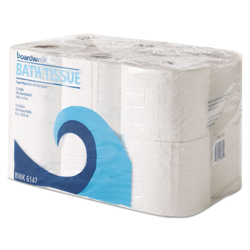 Boardwalk Office Packs Toilet Tissue, Septic Safe, 2-Ply, White, 4 X 4, 300 Sheets/Roll, 72 Rolls/Carton - BWK6147