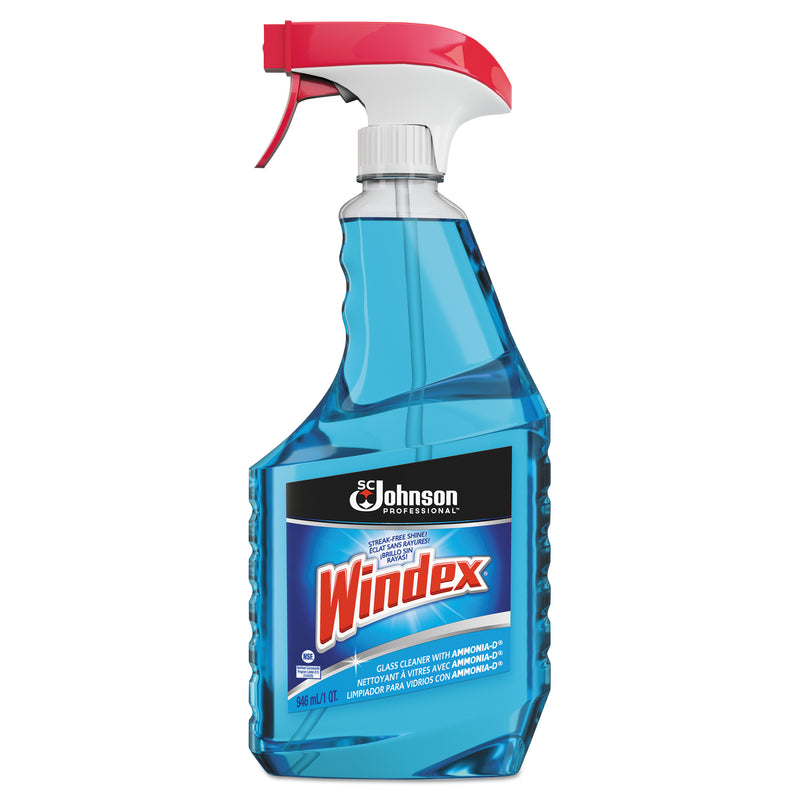 Windex Glass Cleaner With Ammonia-D, 32Oz Trigger Spray Bottle,12/Carton - SJN695155