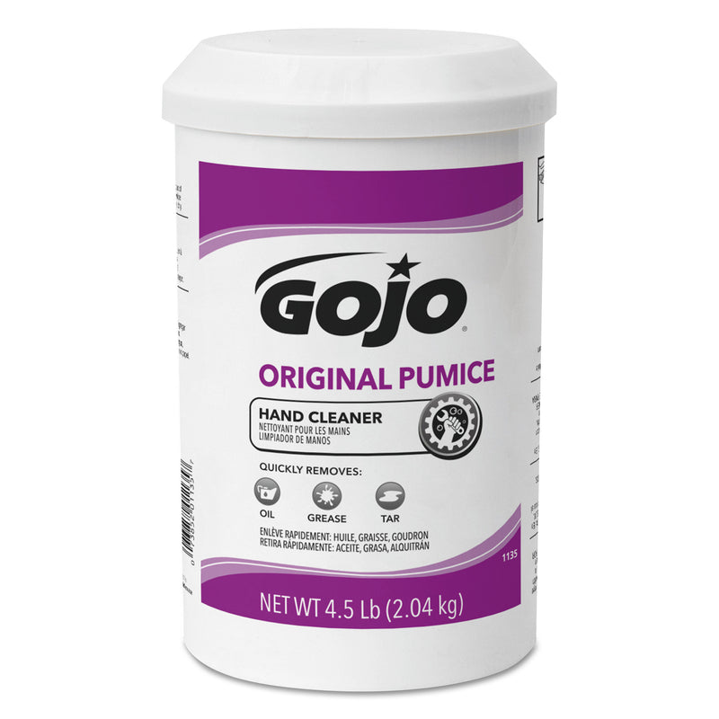 GOJO Original Pumice Hand Cleaner, Lemon, 4 1/2 Lb Cartridge, 6/Carton - GOJ113506