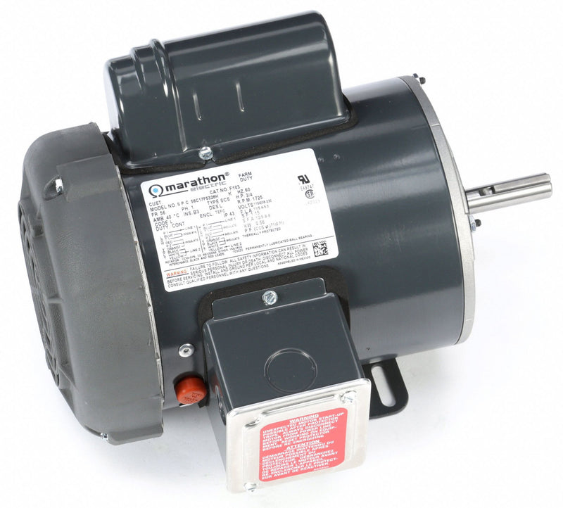 Marathon Motors 3/4 HP High Torque Farm Duty Motor,Capacitor-Start,1725 Nameplate RPM,115/208-230 Voltage - 056C17F5326
