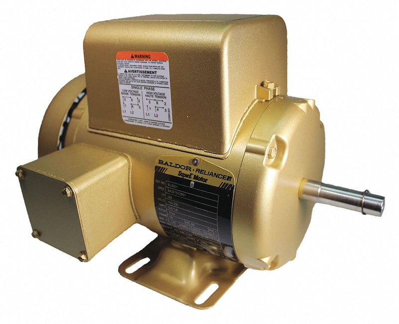 Baldor 1/3 HP, General Purpose Motor, Capacitor-Start, 1740 Nameplate RPM, 115/230 Voltage, 56 Frame - EL3501