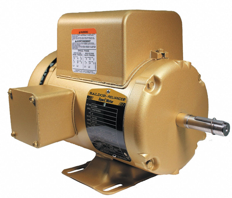 Baldor 1/2 HP, General Purpose Motor, Capacitor-Start, 1745 Nameplate RPM, 115/230 Voltage, 56 Frame - EL3504