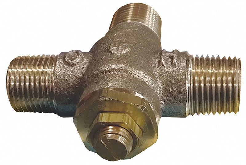 Powers 3/8 in Compression Inlet Type Thermostatic Mixing Valve, Lead Free Copper Silicon Alloy, 4 gpm - LFE480-10