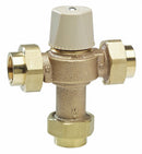 Watts 1 in Union Inlet Type Thermostatic Mixing Valve, Lead Free Copper Silicon Alloy, 13 gpm - LFMMV-M1-UT