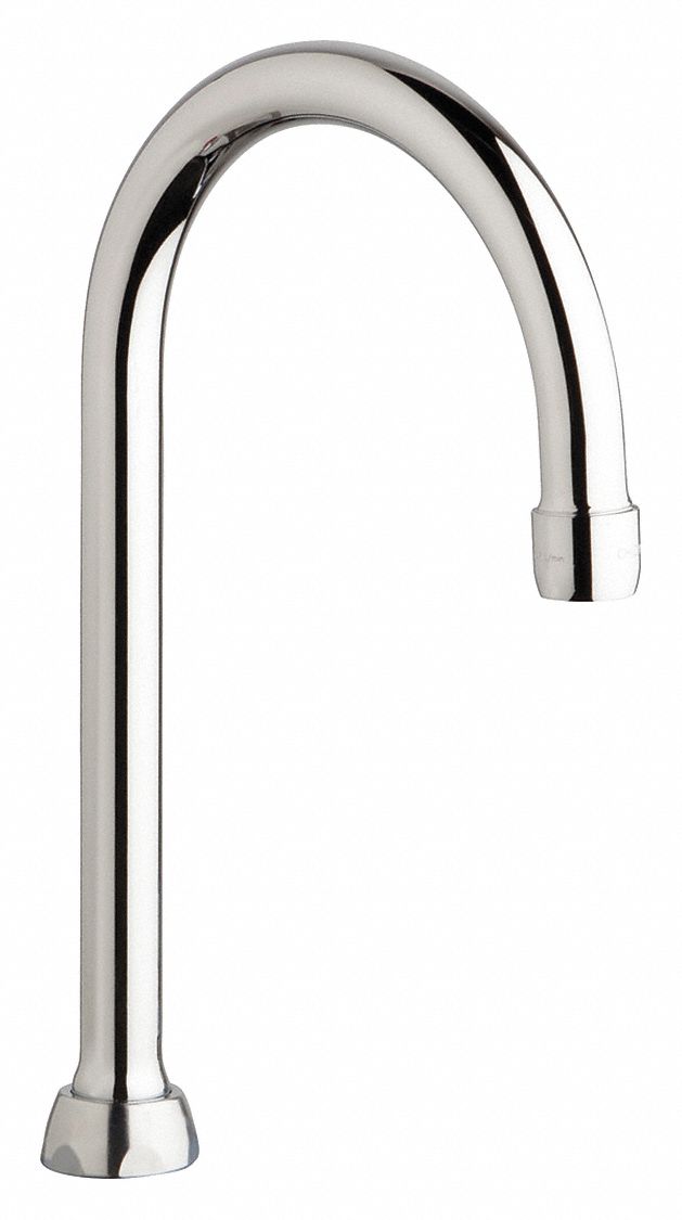 Chicago Faucets Spout, Fits Brand Chicago Faucets, Faucet Spout Shape Gooseneck - GN2AH8E3JKABCP