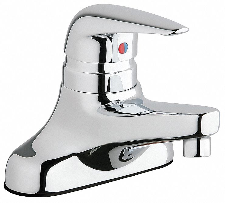 Chicago Faucets Chrome, Low Arc, Bathroom Sink Faucet, Manual Faucet Activation, 0.50 gpm - 420-E2805ABCP