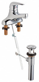 Chicago Faucets Chrome, Low Arc, Bathroom Sink Faucet, Manual Faucet Activation, 1.50 gpm - 420-POABCP