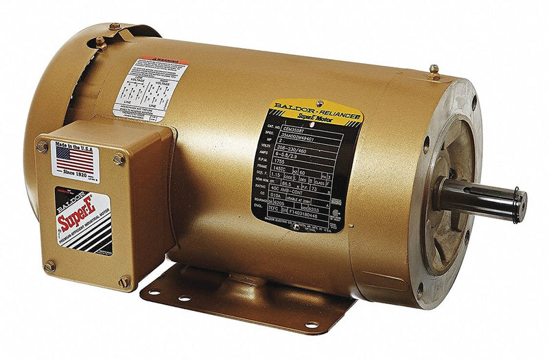 Baldor 2 HP, General Purpose Motor, 3-Phase, 1755 Nameplate RPM, 230/460 Voltage, 145TC Frame - CEM3558T