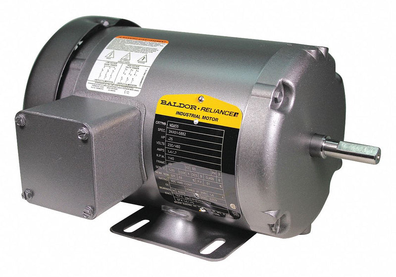 Baldor 1/4 HP, General Purpose Motor, 3-Phase, 1140 Nameplate RPM, 230/460 Voltage, 48 Frame - M3455