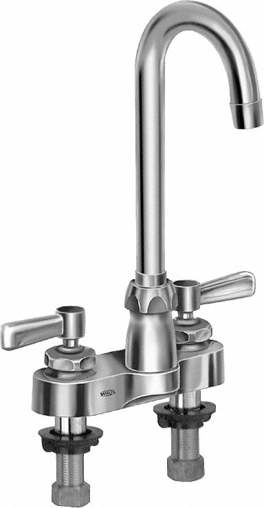 Zurn Chrome, Gooseneck, Bathroom Sink Faucet, Manual Faucet Activation, 2.20 gpm - Z812A1-XL