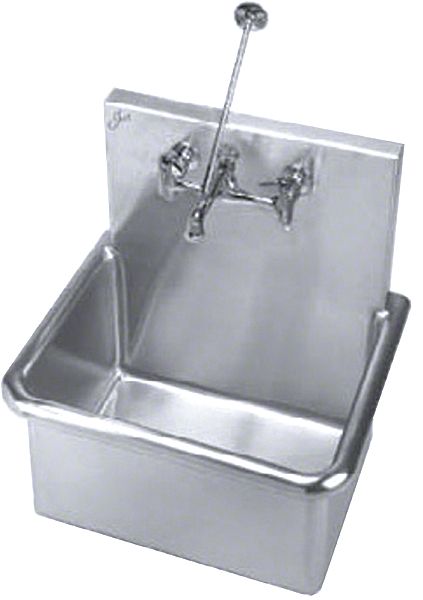 Just Manufacturing Wall-Mount Bathroom Sink Bowl, Stainless Steel, 18 1/2 inL x 23 inW x 12 inH - A-18665-TVB