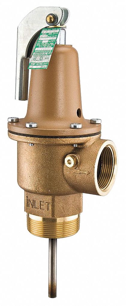 Watts Temperature and Pressure Relief Valve, 6,379,000 BtuH, 150 psi, 8 in Thermostat Length - LF342X-150-210-2