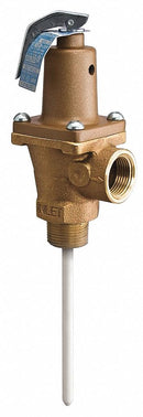 Watts Temperature and Pressure Relief Valve, 1,808,000 BtuH, 125 psi, 4 in Thermostat Length - 40XL-125-210-1"