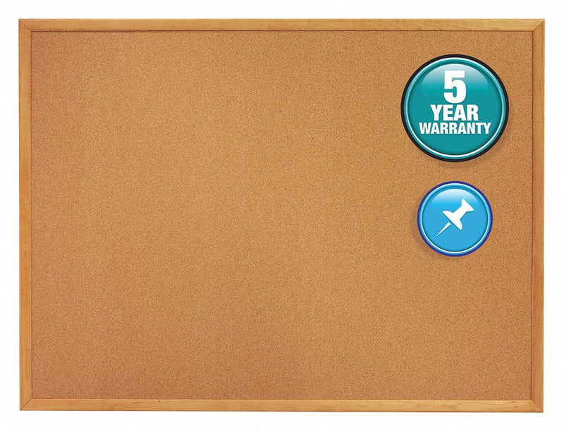 Quartet Push-Pin Bulletin Board, Cork, 36 inH x 48 inW, Natural - 304GGS
