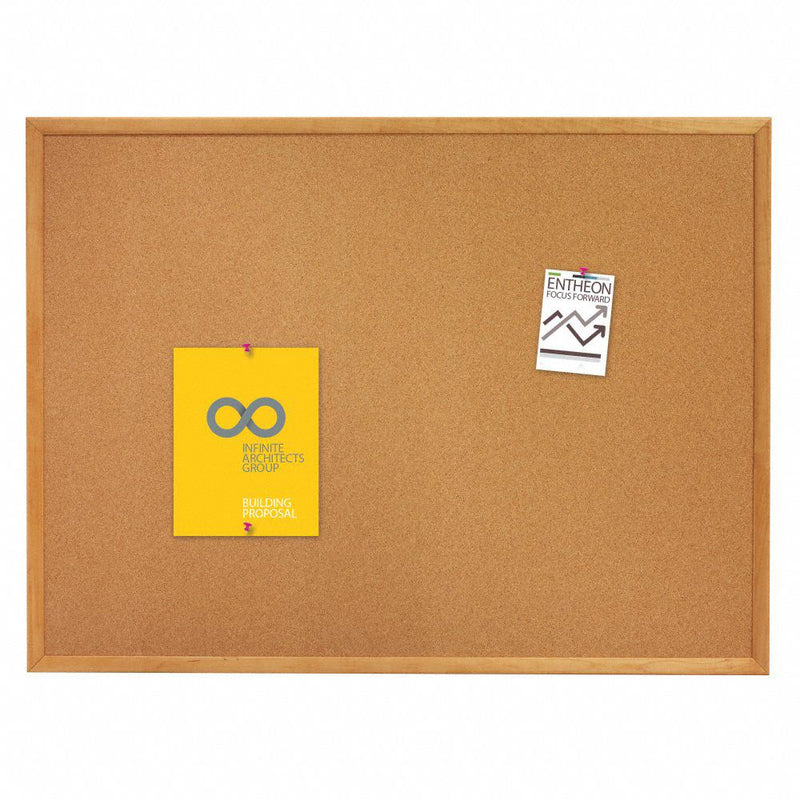 Quartet Push-Pin Bulletin Board, Cork, 48 inH x 72 inW, Brown - 307