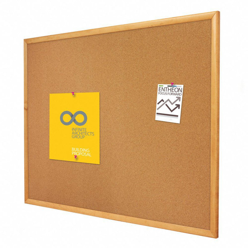 Quartet Push-Pin Bulletin Board, Cork, 48 inH x 72 inW, Brown - 307