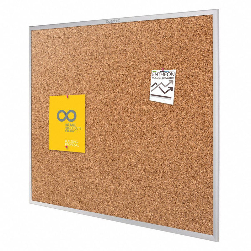 Quartet Push-Pin Bulletin Board, Cork, 48 inH x 72 inW, Brown - 2307