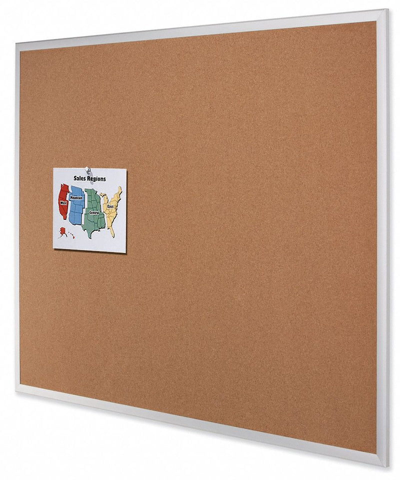 Quartet Push-Pin Bulletin Board, Cork, 48 inH x 96 inW, Brown - 2308