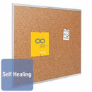 Quartet Push-Pin Bulletin Board, Cork, 48 inH x 72 inW, Brown - 2307