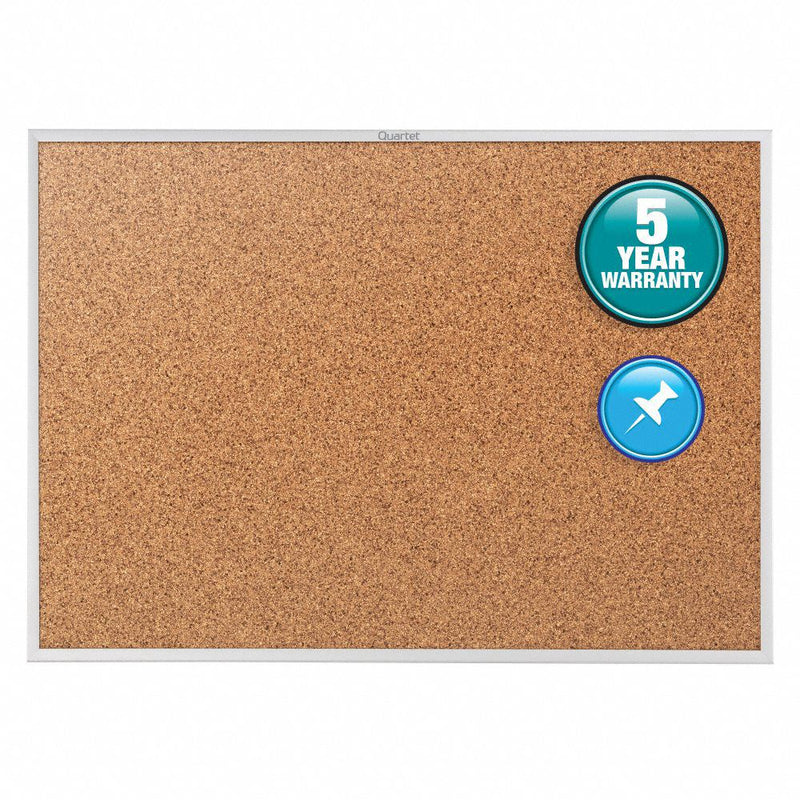 Quartet Push-Pin Bulletin Board, Cork, 48 inH x 96 inW, Brown - 2308