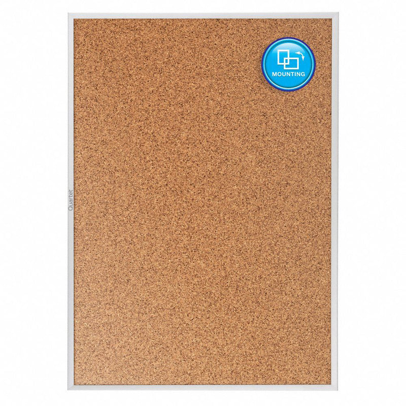 Quartet Push-Pin Bulletin Board, Cork, 48 inH x 96 inW, Brown - 2308