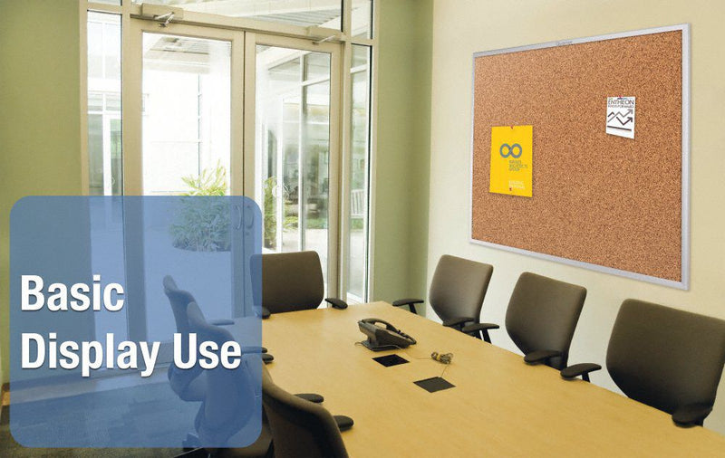 Quartet Push-Pin Bulletin Board, Cork, 48 inH x 96 inW, Brown - 2308