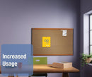 Quartet Push-Pin Bulletin Board, Cork, 36 inH x 48 inW, Light Cherry - B244LC