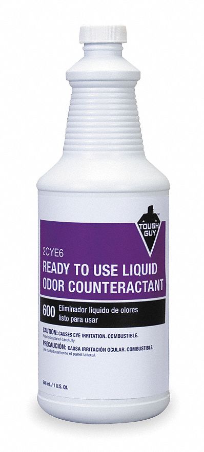 Tough Guy Surface and Air Deodorants, Bottle, 1 qt, Liquid, Fresh - 2CYE6