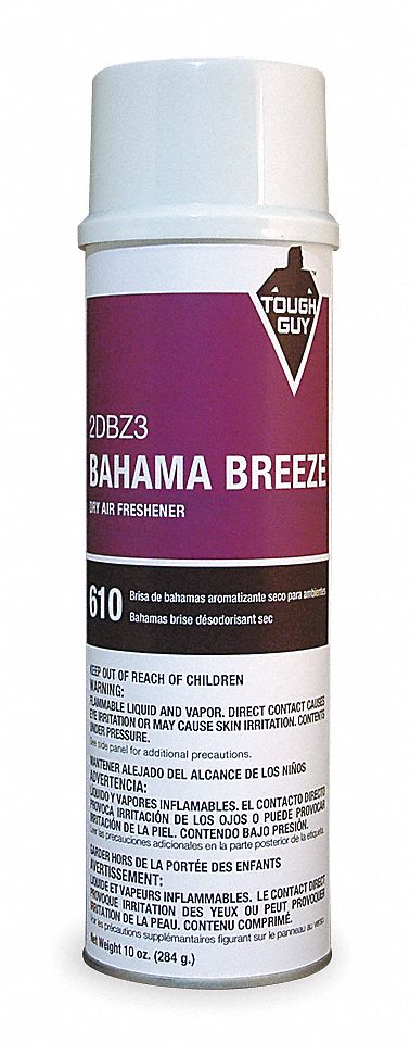 Tough Guy Surface and Air Deodorants, Aerosol Can, 10 oz, Liquid, Bahama Breeze(R) - 2DBZ3