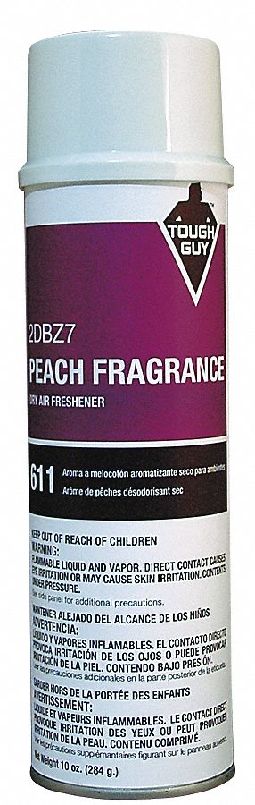 Tough Guy Surface and Air Deodorants, Aerosol Can, 10 oz, Liquid, Peach - 2DBZ7