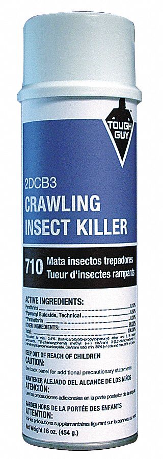 Tough Guy Crawling Insect Killer, Aerosol, 16 oz., Indoor/Outdoor, DEET-Free DEET Concentration - 2DCB3
