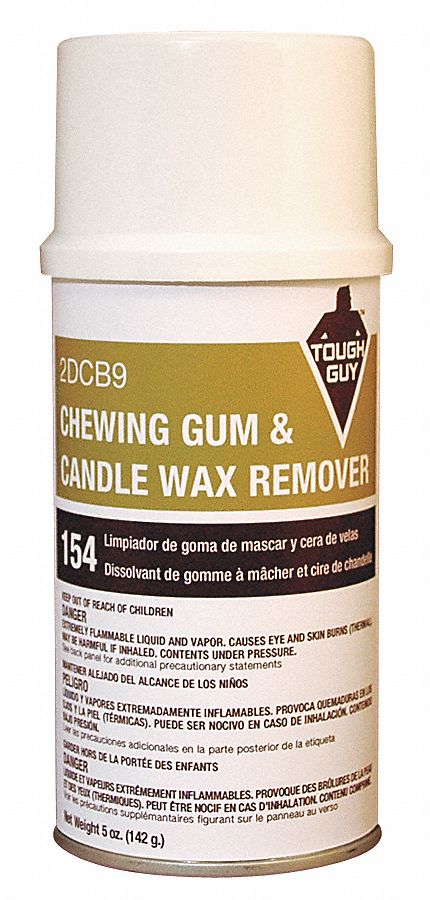 Tough Guy Gum and Wax Remover, 5 oz., Aerosol Can, Ready to Use, Carpet, Fabric, Hard Nonporous Surfaces - 2DCB9