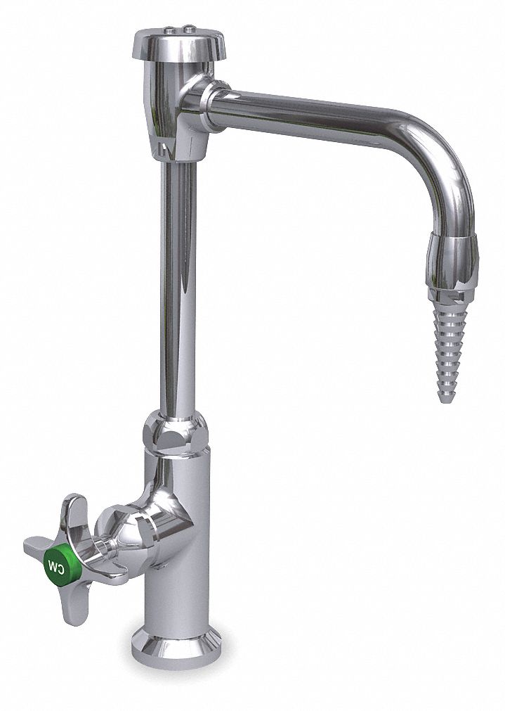 Watersaver Gooseneck Laboratory Faucet, Cross Faucet Handle Type, 2.00 gpm, Chrome - L614VB