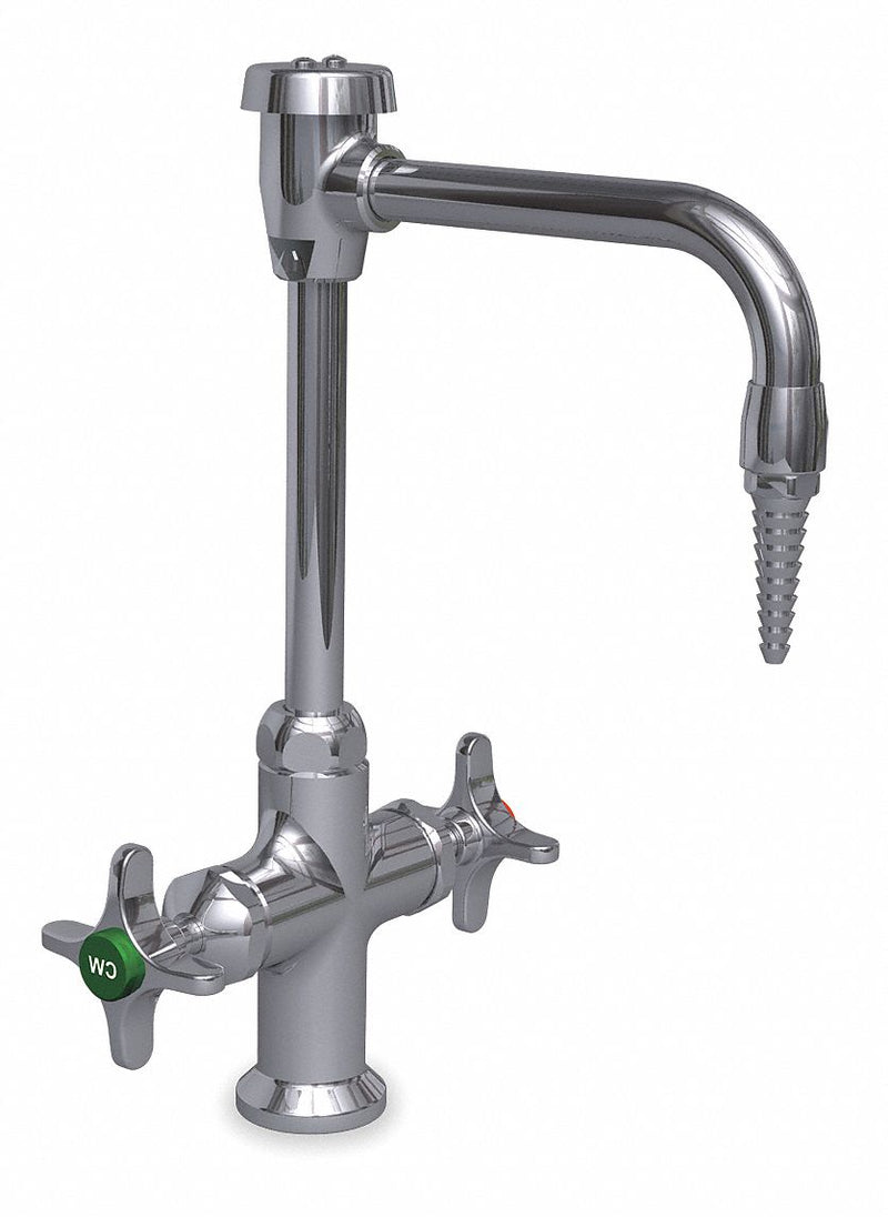 Watersaver Gooseneck Laboratory Faucet, Cross Faucet Handle Type, 2.00 gpm, Chrome - L414VB