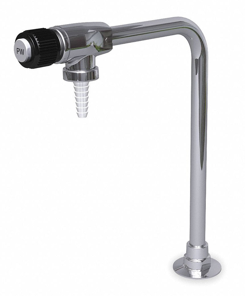 Watersaver Gooseneck Laboratory Faucet, Knob Faucet Handle Type, 1.10 gpm, Chrome - L7833