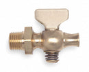 Apollo 1/8" Tee Air Cock, MNPT Round Shoulder x Straight Nose, 80 psig Max. Pressure, Spring Bottom Type - 4106001