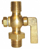 Apollo 1/8" Lever Air Cock, MNPT Hexagon Shoulder x MNPT, 200 psig Max. Pressure, Nut Bottom Type - 4122004