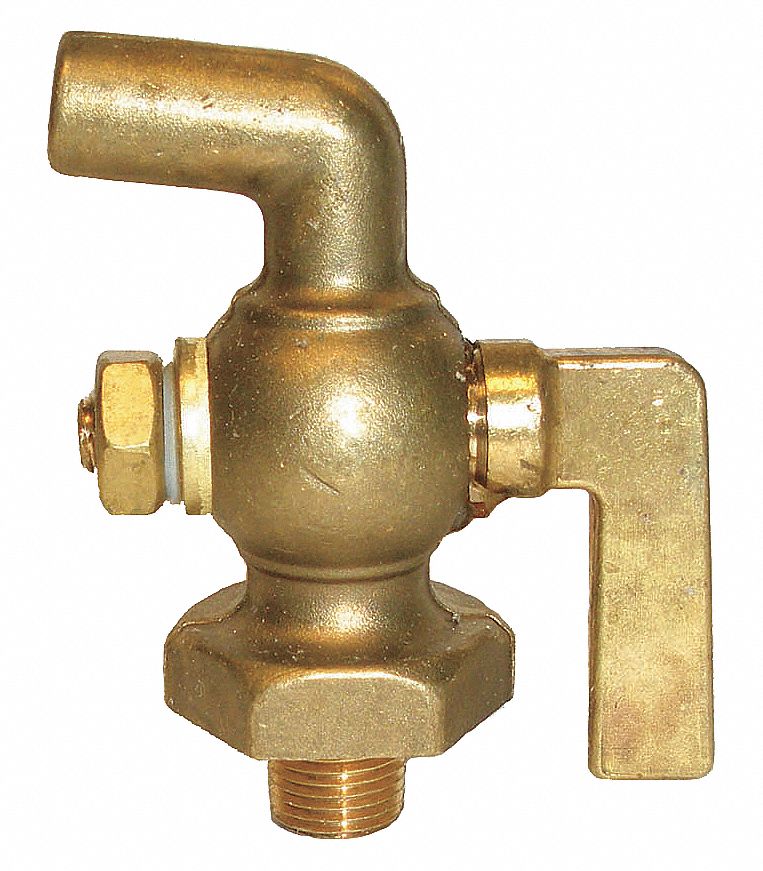 Apollo 1/8" Lever Air Cock, MNPT Hexagon Shoulder x Bibb Nose, 200 psig Max. Pressure, Nut Bottom Type - 4129004