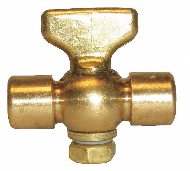Apollo 3/8" Tee Air Cock, FNPT x FNPT, 200 psig Max. Pressure, Nut Bottom Type - 4139004