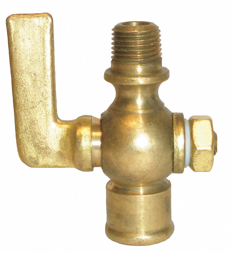 Apollo 1/8" Lever Air Cock, MNPT Round Shoulder x FNPT, 200 psig Max. Pressure, Nut Bottom Type - 4146004