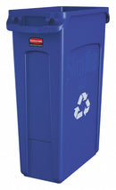 Rubbermaid 23 gal Rectangular Recycling Can, Plastic, Blue - FG354007BLUE