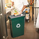 Rubbermaid 23 gal Rectangular Recycling Can, Plastic, Green - FG354007GRN