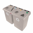 Rubbermaid (4) 23 gal Rectangular Recycling Station, Plastic, Brown - 1792374