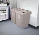 Rubbermaid (4) 23 gal Rectangular Recycling Station, Plastic, Brown - 1792374