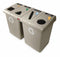 Rubbermaid (4) 23 gal Rectangular Recycling Station, Plastic, Brown - 1792374