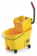 Rubbermaid Yellow Polypropylene Mop Bucket and Wringer, 11 gal - FG618688YEL