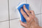 Scotch-Brite 5 1/8 in x 2 7/8 in Polymeric Foam, Urethane Scouring Pad, Blue, White, 60PK - 4004BP