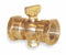 Apollo 1/4" Tee Air Cock, FNPT Hexagon Shoulder x FNPT Hexagon Shoulder, 200 psig Max. Pressure, Nut Bottom - 4156004