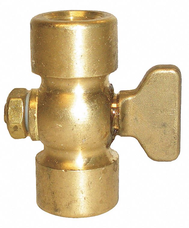 Apollo 1/4" Tee Air Cock, FNPT x FNPT, 250 psig Max. Pressure, Nut Bottom Type - 4110204